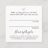 共有ザラブハンドメイド素朴なスクリプトタイポグラフィ 紹介カード (裏面)