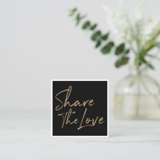 共有ザラブフレンド紹介金ゴールド&ブラック スクエア名刺 (スタンド正面)