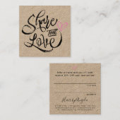 共有ザラブブラウンクラフトブラックスクリプトタイポグラフィ 紹介カード (正面/裏面)