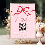 共有ザラブレッドボウ結婚の写真共有QRコード ポスター