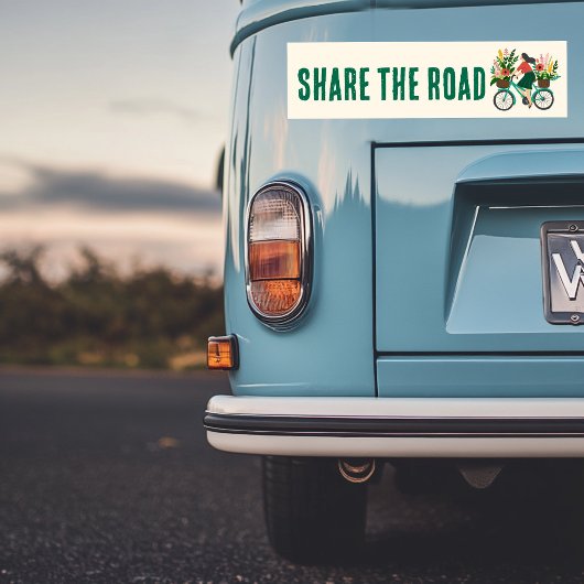 共有ザロードサイクリングガールwフラワーサイクリスト バンパーステッカー