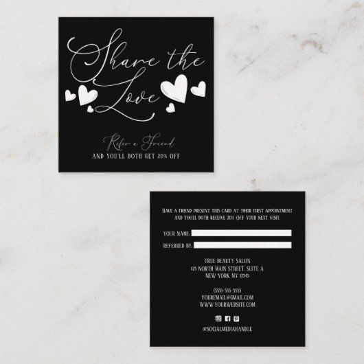 共有ザ愛のシンプルハートミニマルスクリプト参照 紹介カード (正面/裏面)