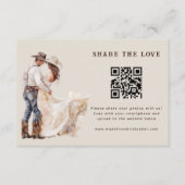 共有ザ素朴ラブ結婚ウェスタンのQRコード エンクロージャーカード (正面)