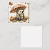 共有ザ・シェルター:ハリネズミの友達が雨の中 ノートカード (正面/裏面)