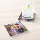 共有バラと友情 ガラスコースター (アングル)