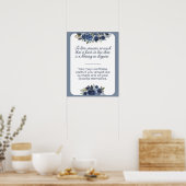 共有ブルーメモリフローラデザイン ポスター (キッチン)