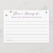 共有メモリフローラバタフライお祝いの生活 エンクロージャーカード (正面)