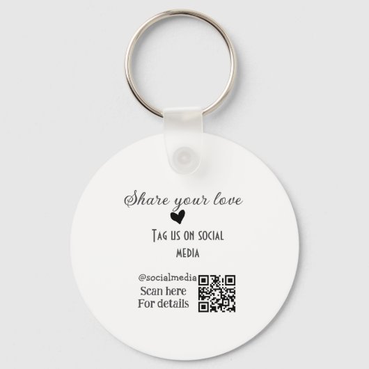 共有ラブスキャンQRコード追加ソーシャル詳細 キーホルダー (正面)