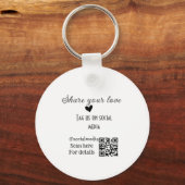 共有ラブスキャンQRコード追加ソーシャル詳細 キーホルダー (正面)