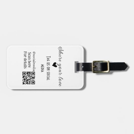 共有ラブスキャンQRコード追加ソーシャル詳細 ラゲッジタグ (正面横)