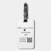 共有ラブスキャンQRコード追加ソーシャル詳細 ラゲッジタグ (裏面縦)