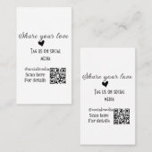 共有ラブスキャンQRコード追加ソーシャル詳細 名刺 (正面/裏面)