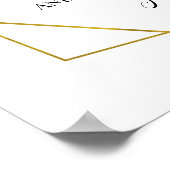 共有ラブハッシュタグ結婚の緑の金ゴールドサイン ポスター (角)