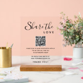 共有ラブ結婚ズ写真デジタルアルバムQRコード アクリルサイン (ウェディング)