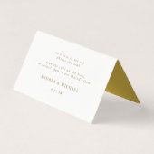 共有ラブ金ゴールド結婚のQRコードテントカード (裏面)