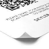 共有ラブQRコード共有アプリのウェディングフォト ポスター (角)