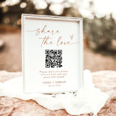 共有ラブQRコード結婚の写真サイン ポスター