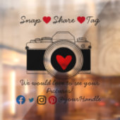 共有ラベルのソーシャルメディアスモールビジネスの看板  ウィンドウサイン (シート2)