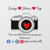 共有ラベルのソーシャルメディアスモールビジネスの看板  ウィンドウサイン (シート)