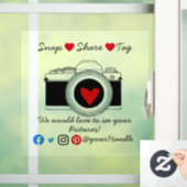 共有ラベルのソーシャルメディアスモールビジネスの看板  ウィンドウサイン (ホーム)