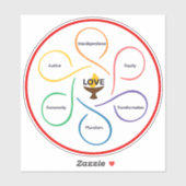 共有値フラワー – ユニタニズムの流れ シール (シート)