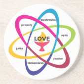 共有値Atom – ユニタリアン大学協会 コースター (正面)