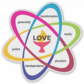 共有値Atom – ユニタリアン大学協会 シール (正面)