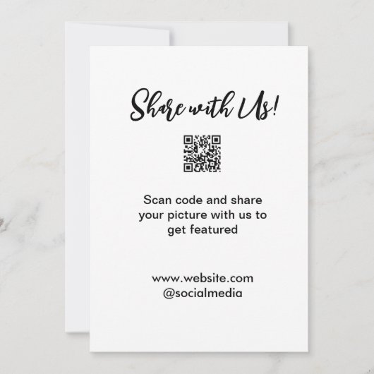 共有写真スキャンQRコード追加Webサイトの電子メール サンキューカード (正面)