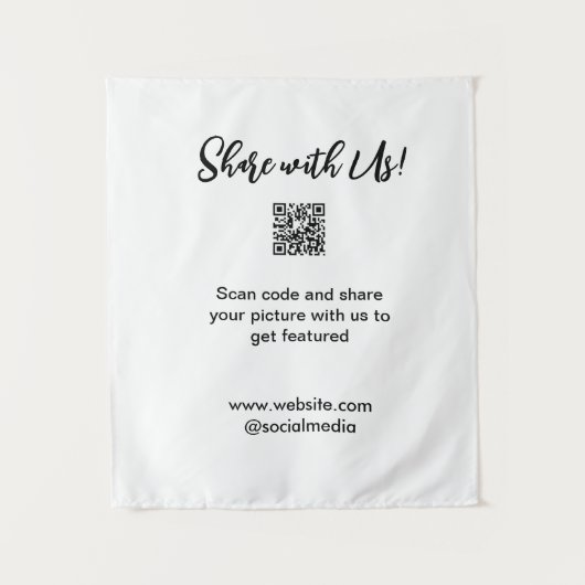 共有写真スキャンQRコード追加Webサイトの電子メール タペストリー (正面)