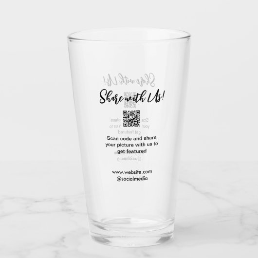 共有写真スキャンQRコード追加Webサイトの電子メール タンブラーグラス (正面)