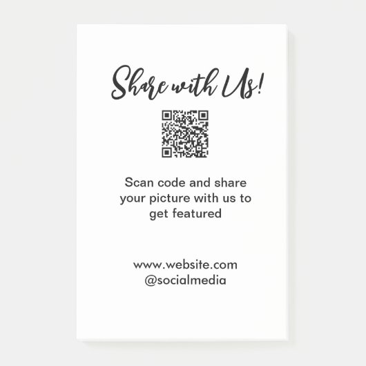 共有写真スキャンQRコード追加Webサイトの電子メール ポストイット (正面)