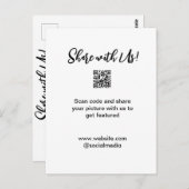 共有写真スキャンQRコード追加Webサイトの電子メール ポストカード (正面/裏面)