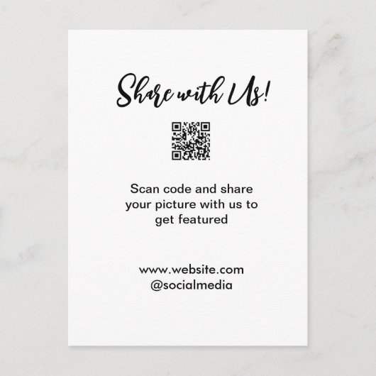 共有写真スキャンQRコード追加Webサイトの電子メール ポストカード (正面)