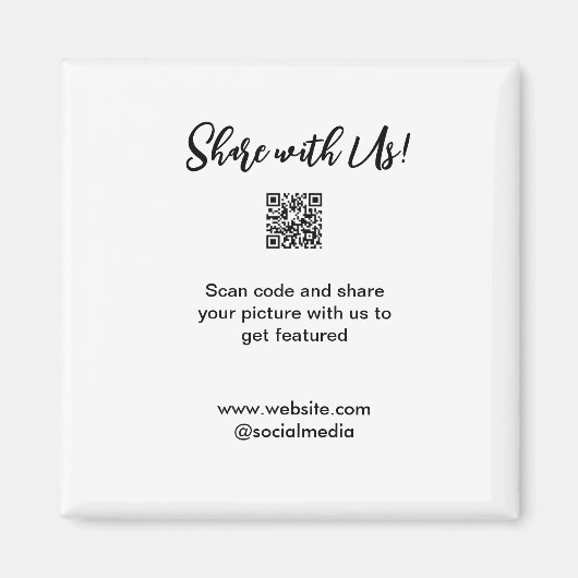 共有写真スキャンQRコード追加Webサイトの電子メール マグネット (正面)