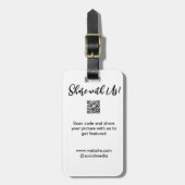 共有写真スキャンQRコード追加Webサイトの電子メール ラゲッジタグ (正面縦)