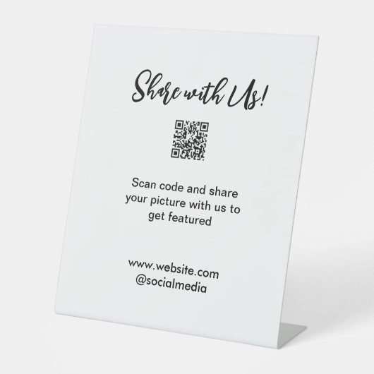 共有写真スキャンQRコード追加Webサイトの電子メール 台座サイン (正面)