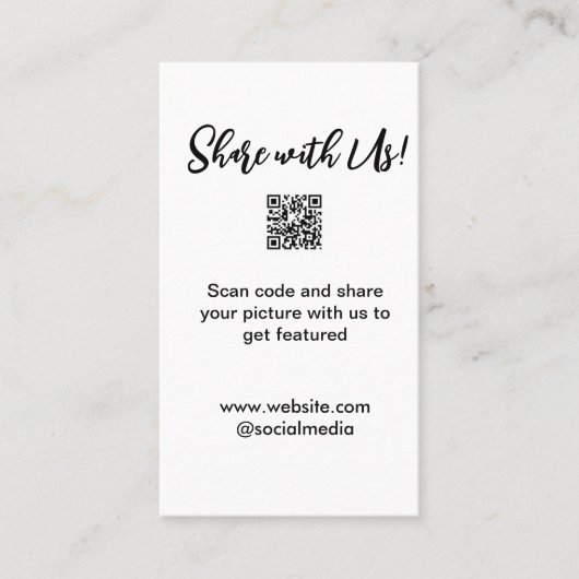 共有写真スキャンQRコード追加Webサイトの電子メール 名刺 (正面)
