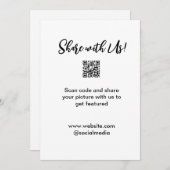 共有写真スキャンQRコード追加Webサイトの電子メール 招待状 (正面/裏面)