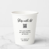 共有写真スキャンQRコード追加Webサイトの電子メール 紙コップ (裏面)