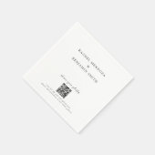 共有写真QRコードミニマル結婚エレガント スタンダードカクテルナプキン (角)