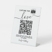 共有愛の写真結婚共有QRコード記号 台座サイン (正面)