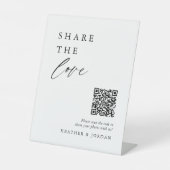 共有愛の写真結婚共有QRコード記号 台座サイン (正面)
