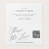 共有愛の結婚ハッシュタグQRコードテントカード (外部フラット)