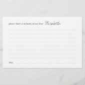 共有愛の言葉の葬儀出席カード 便箋 (正面)