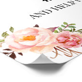 共有愛ソーシャルメディアのハッシュタグピンク結婚ズ ポスター (角)