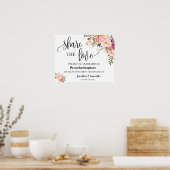 共有愛ソーシャルメディアのハッシュタグピンク結婚ズ ポスター (キッチン)