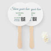 共有愛ラベルスナップソーシャルメディア追加q rコード ハンドファン (正面&裏面)