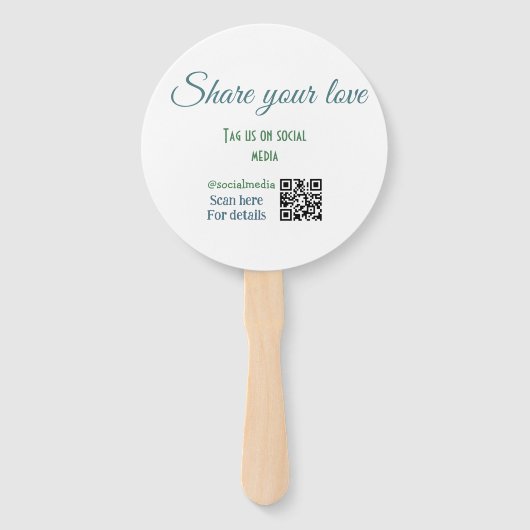 共有愛ラベルスナップソーシャルメディア追加q rコード ハンドファン (正面)