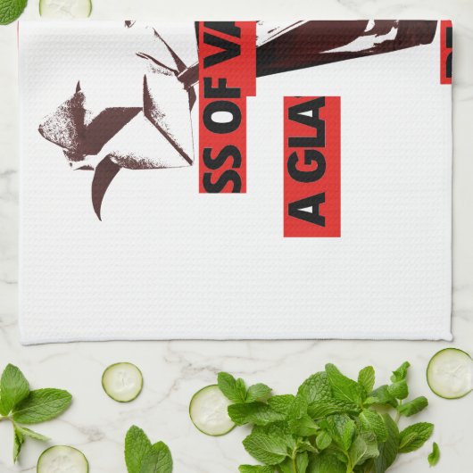 共有愛:バレンタイン・ピースアートのグラス キッチンタオル (折り畳み)