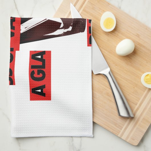 共有愛:バレンタイン・ピースアートのグラス キッチンタオル (四つ折り)